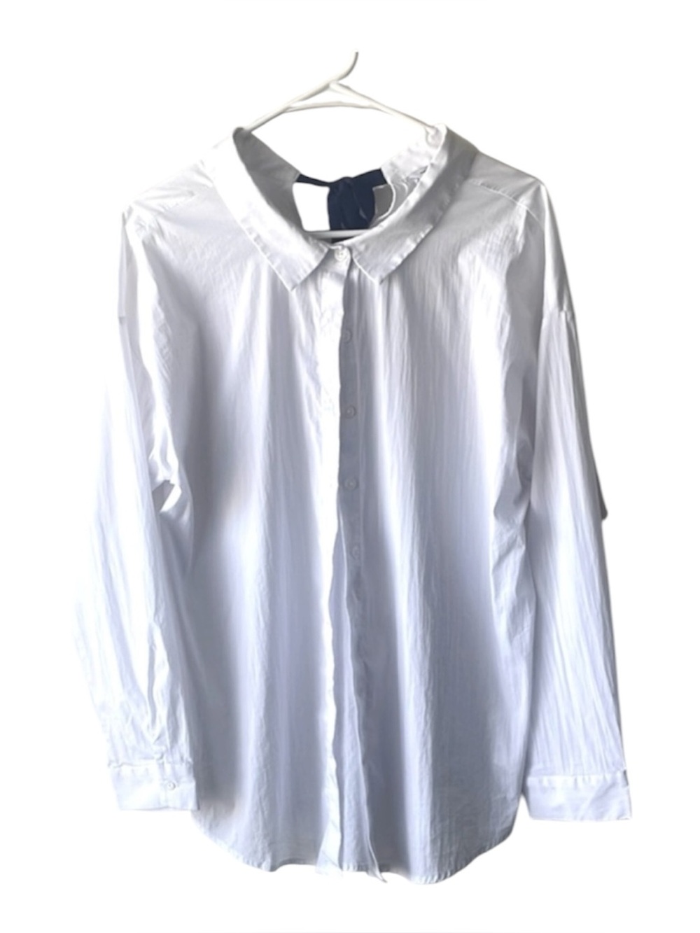 Naked Zebra White Button Down Top with Classic Collar - Picture 1 of 8